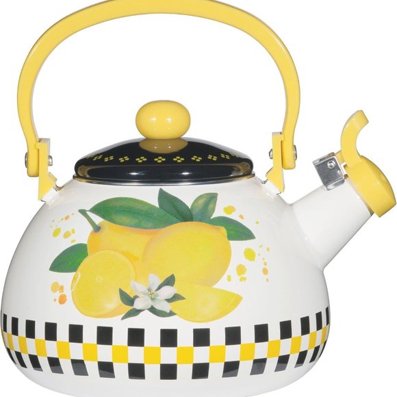Whistling Tea Kettle for Stove Top Enamel on Steel Teakettle, Supreme Housewares - Picture 4 of 6